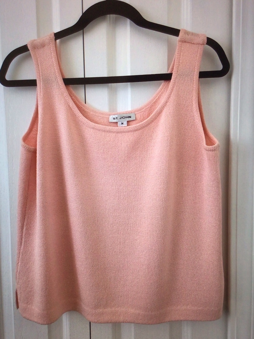 St. John Peach Knit Sleeveless Tank Top